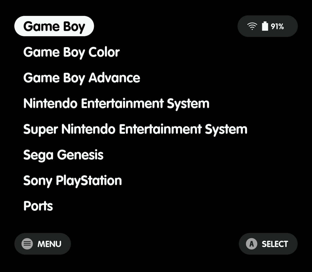 ES-DE Main Menu